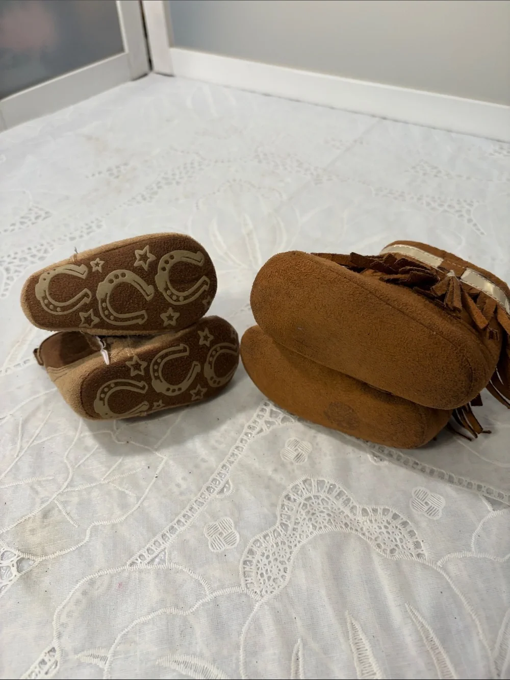 Kids Brown Suede Fringe Boots - Brown